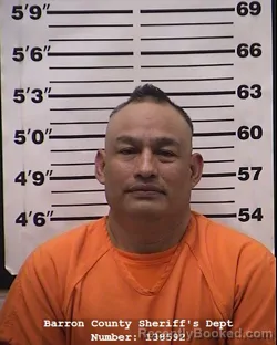 Mugshot of Gonzalo A Benitez booked in Barron County, Wisconsin on September 15, 2026