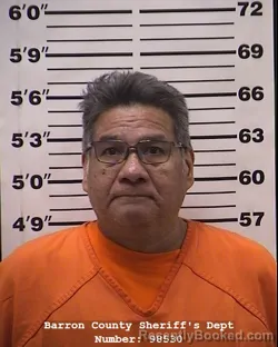 Mugshot of Brady Twobears booked in Barron County, Wisconsin on October 21, 2026