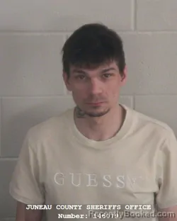 Mugshot of COLE JEROME CLARK booked in Juneau County, Wisconsin on March 29, 2026