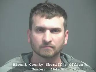 Mugshot of JUSTIN ANDREW MORGAN booked in Blount County, Tennessee on April 6, 2026