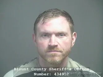 Mugshot of Daniel Aaron Stinnett booked in Blount County, Tennessee on July 10, 2026