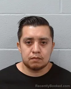 Mugshot of Gabriel Sanchez-De Los Santos booked in Hays County, Texas on April 27, 2026