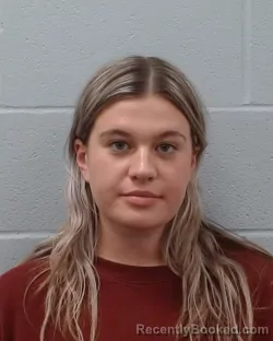 Mugshot of Mattie Grace Pehl booked in Hays County, Texas on May 2, 2026