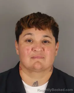 Mugshot of Angela Mendoza booked in Jefferson County, Texas on August 26, 2026