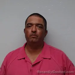 Mugshot of Angel Cresencio Garcia booked in Jim Wells County, Texas on August 27, 2026
