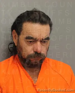 Mugshot of JUAN RANGEL ORTEGA booked in Kimble County, Texas on April 25, 2026