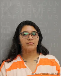 Mugshot of Thalia Desiree Torrez B booked in Kimble County, Texas on July 28, 2026