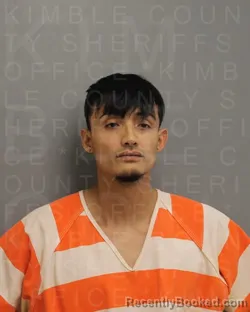 Mugshot of Diego Armando Flores Rodriguez booked in Kimble County, Texas on October 13, 2026
