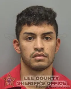 Mugshot of CHRISTIAN RENE ANGULO GONZALEZ booked in Lee County, Florida on March 13, 2026