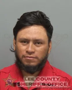 Mugshot of LAURIANO GUDIEL ITZEP-ORDONEZ booked in Lee County, Florida on March 14, 2026