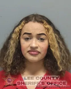 Mugshot of GIA MARIE CARMEN LOUIS RIVERA BATZING booked in Lee County, Florida on March 16, 2026