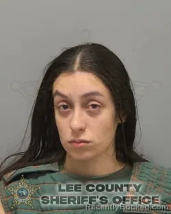 Mugshot of TIFFANY MARIE ORONIA booked in Lee County, Florida on March 16, 2026