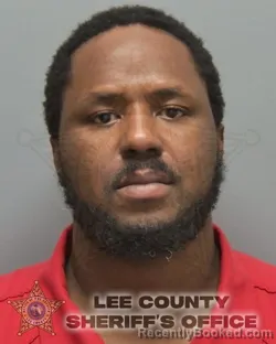 Mugshot of JADEUS KIERAN JORDAN booked in Lee County, Florida on March 17, 2026