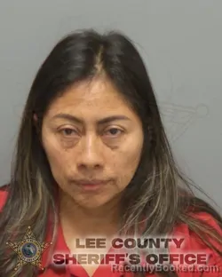 Mugshot of MARIA MEJIA MENDOZA booked in Lee County, Florida on March 17, 2026