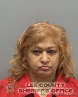 Mugshot of NADIA RAMPHAL RUPAN booked in Lee County, Florida on March 24, 2026