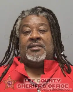 Mugshot of DARRELL LAMAR RUSS booked in Lee County, Florida on April 4, 2026