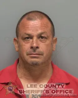 Mugshot of RENE DIAZ booked in Lee County, Florida on May 14, 2026