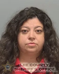 Mugshot of ANGELIA MARIA DIAZ booked in Lee County, Florida on June 11, 2026