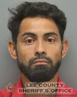 Mugshot of DOUGLAS JAVIER INOCENCIO CERDA LEIVA booked in Lee County, Florida on June 27, 2026