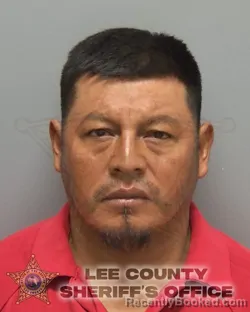 Mugshot of RIGOBERTO TIQIRAM MENDOZA booked in Lee County, Florida on July 3, 2026