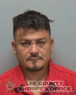 Mugshot of VILVER ISAI ALVARADO SANTAY booked in Lee County, Florida on July 6, 2026