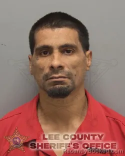 Mugshot of Hector Manuel Rosario booked in Lee County, Florida on August 13, 2026