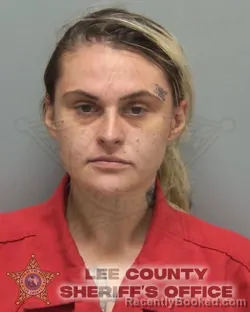 Mugshot of Kirsten Elizabeth Meck booked in Lee County, Florida on August 13, 2026