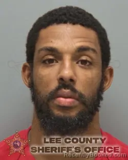 Mugshot of Dallas Romello Campbell booked in Lee County, Florida on August 14, 2026