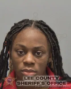 Mugshot of De'asia Monique Cooper booked in Lee County, Florida on August 14, 2026