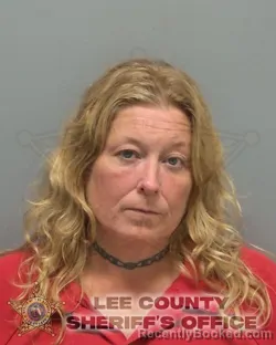 Mugshot of Melissa Alice Engels-Lewis booked in Lee County, Florida on August 14, 2026