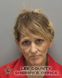 Mugshot of Amber Sky Carter booked in Lee County, Florida on August 14, 2026