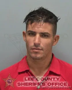 Mugshot of Yosiel Rodriguez Reyes booked in Lee County, Florida on August 14, 2026