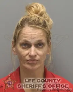 Mugshot of Krista Linkaite-Crager booked in Lee County, Florida on August 16, 2026