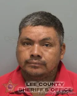 Mugshot of Ambrocio Aurelio Santos-Santiago booked in Lee County, Florida on August 16, 2026