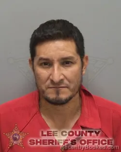 Mugshot of Oscar Orlando Melgar Robles booked in Lee County, Florida on August 18, 2026