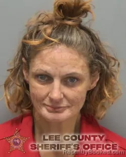 Mugshot of Holly Margaret Newgard booked in Lee County, Florida on August 18, 2026