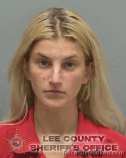 Mugshot of Claire Christine Johnson booked in Lee County, Florida on August 18, 2026