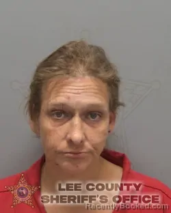 Mugshot of Christina Marie Adams booked in Lee County, Florida on August 19, 2026