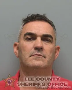 Mugshot of Luis Enrique Lage Miranda booked in Lee County, Florida on August 19, 2026