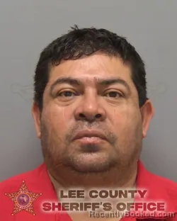Mugshot of Mario Marroquin Grajales booked in Lee County, Florida on August 20, 2026