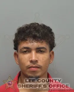 Mugshot of Carlos Mejia Jimenez booked in Lee County, Florida on August 21, 2026