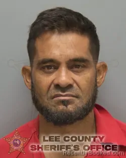 Mugshot of Jose Alfredo Zambrano Cuevas booked in Lee County, Florida on August 22, 2026
