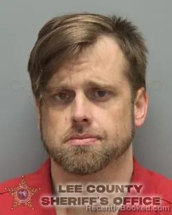 Mugshot of Jordan Tyler Everett Mann booked in Lee County, Florida on August 22, 2026