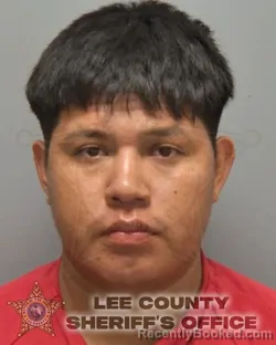 Mugshot of Cristian Joan Escalante booked in Lee County, Florida on August 23, 2026