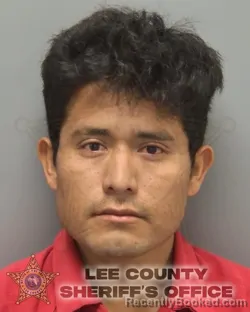 Mugshot of Ramiro Larios Nix booked in Lee County, Florida on August 23, 2026