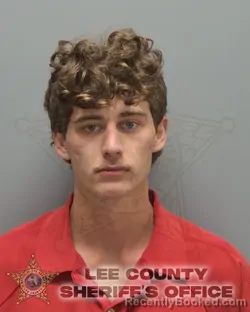 Mugshot of Holden Seth Thibodeaux booked in Lee County, Florida on August 23, 2026