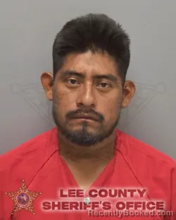 Mugshot of Yoni Eduardo Mendez Perez booked in Lee County, Florida on August 23, 2026