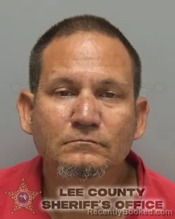 Mugshot of Francisco Junior Junio Calzada-Rivera booked in Lee County, Florida on August 24, 2026