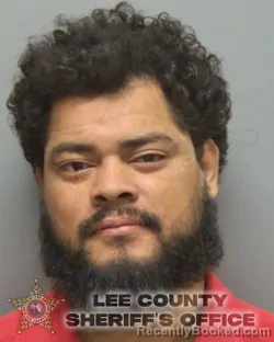 Mugshot of Mario Javier Gomez Cabrera booked in Lee County, Florida on August 24, 2026