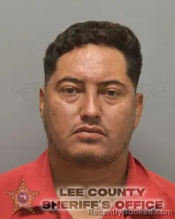 Mugshot of Javier Servin Ruiz booked in Lee County, Florida on August 24, 2026